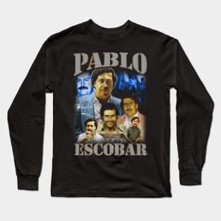 Pablo escobar bootleg vintage 90s design Long Sleeve T-Shirt